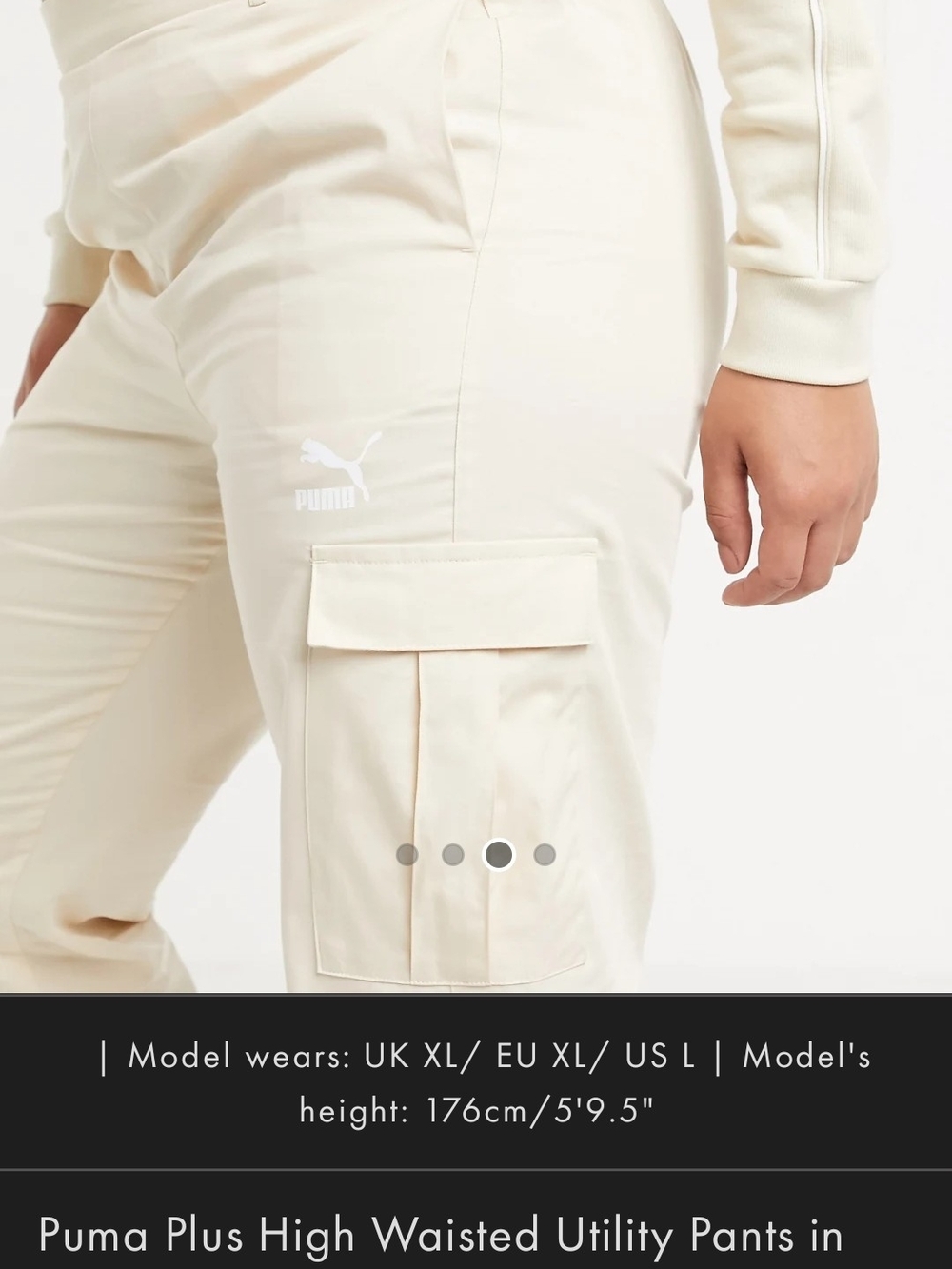 Puma High Waisted Utility Pants - Cream